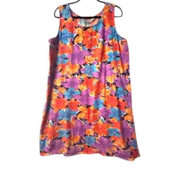 Daffodil By Loungees Tropical‎ Floral Dress XL Sleeveless Orange Vacation Resort - Picture 2 of 16